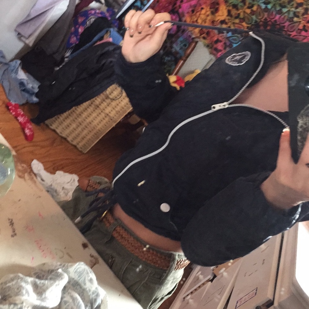 Navy blue Abercrombie windbreaker